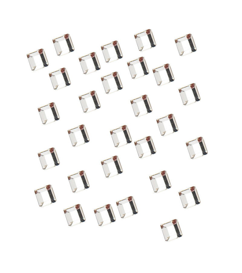 28 Strass-Steinchen für Nägel, quadratisch, silbern, 2 mm