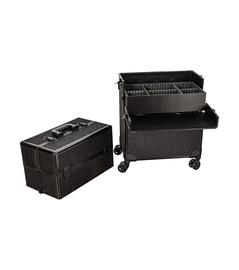 Studio Trolley-Koffer für Profis - black glitter