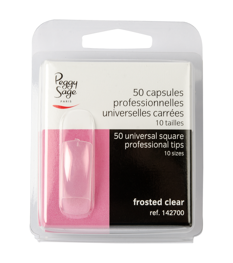 50 universelle Profi-Tips, eckig - frosted clear