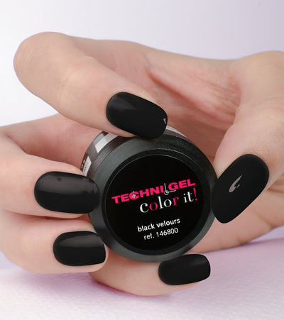 Farbiges UV&LED -Gel für Nägel black velours  5g